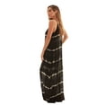 thumbnail image 2 of Riviera Sun Tie Dye Spaghetti Strap Maxi Dress (Black Dress with White Horizontal Lines, Medium), 2 of 3