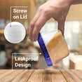 thumbnail image 3 of Twist Top Food Deli Containers Screw And Seal Lid 16 Oz Stackable Reusable Plastic Storage Container 12 Pack. Cear plastic with blue lid 16 Oz - 2 Cups, 3 of 7