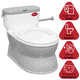 thumbnail image 3 of Baño Entrenador para Niños con Sonido de Agua Asiento Acolchado Antideslizante Soporte para Papel Higiénico - Gris, 3 of 8