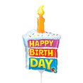thumbnail image 2 of 14 inch Birthday Rainbow Cake & Candle Mini Shape (Air-Fill Only) Qualatex Foil Mylar Balloon - Party Supplies Decorations, 2 of 2