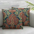 thumbnail image 3 of Throw Pillow Cover Paisley Textile Texture  Indian Traditional Pattern Asian Batik Style Square Pillow Case Cushion Cover for Home Car Decorative, 3 of 5