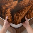 thumbnail image 3 of Full Size Fitted Sheet Set - Burnt Orange Forest 3 Piece Bedding Sets 16" Deep Pocket Fitted Sheet with 2 Pillowcases Modern Pine Trees Mysterious Art Brushed Microfiber Hotel Luxury Bed Sheets, 3 of 9
