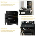 thumbnail image 3 of Mainstays Get Ready With Me GRWM Deluxe 2-Piece Right Vanity and Stool with Lighted Mirror and USB Power, Black Finish, 3 of 17