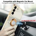 thumbnail image 6 of for Samsung Galaxy S22 Plus Case with Magnetic Ring Holder Soft TPU Electroplated Cover Shockproof Scratchproof Kickstand Slim Protective Phone Case for Galaxy S22+ White, 6 of 12