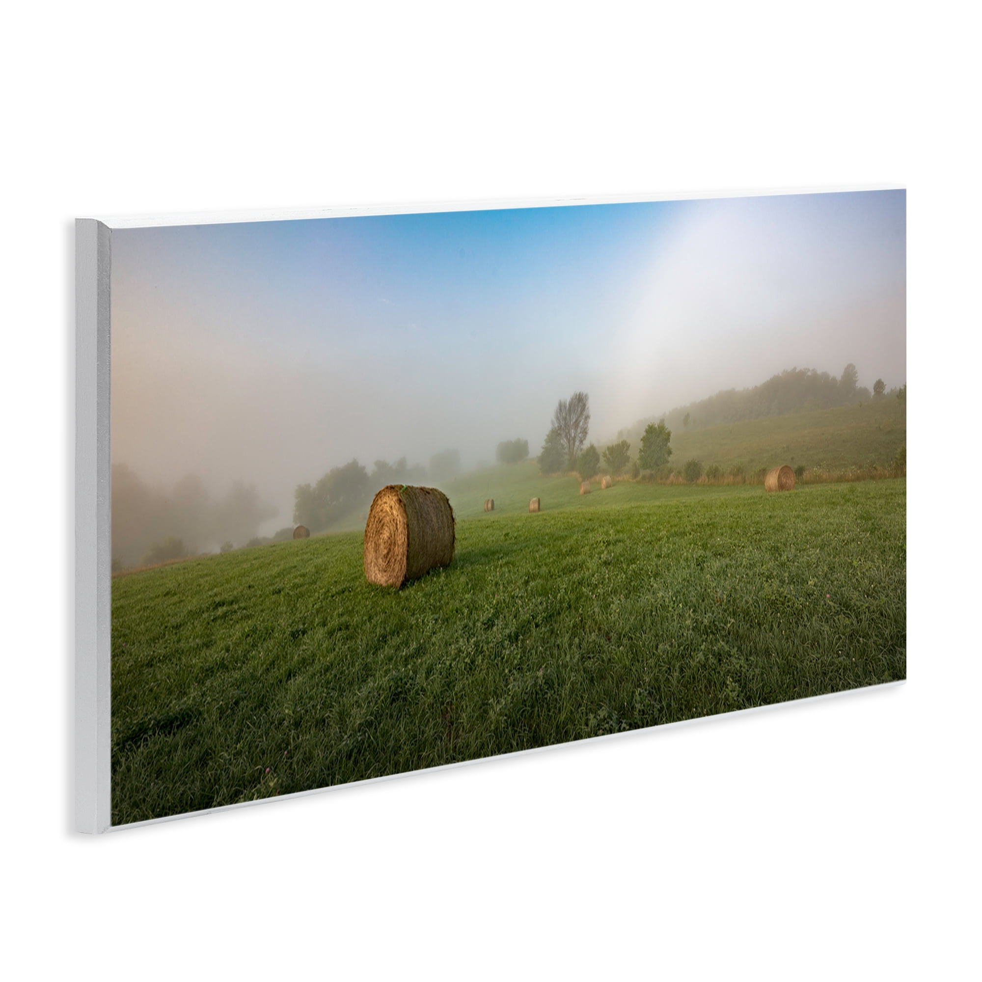 Stupell Industries Hay Bales Country Horizon Landscape & Nature Photography Unframed Art Print Wall Art, 17 x 7