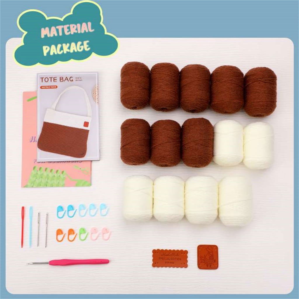 lanema Beginners Crochet Kits DIY Crochet Shoulder Bag Kits Including Crochet Hook