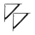thumbnail image 2 of AMLESO 2 Pcs Collapsible Metal Shelf Hinge Bracket Folding Space Saving Versatile Heavy 6 Inch Black, 2 of 8