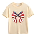 thumbnail image 4 of MKOSPLRT T-Shirts 4 Juillet Fille Manches Courtes USA Étoiles Rayures T-Shirts 4 Juillet Col Rond T-Shirts Patriotiques pour 2-13 Ans, 4 of 4