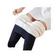 thumbnail image 2 of Women’s 100% Wool Thermal Fleece-Lined Pants, Extra-Thick Lamb Fleece Winter Leggings, Warm Inner/Outer Wear Cotton Pants, Cozy Cold-Weather Stretch Bottoms, 2 of 11