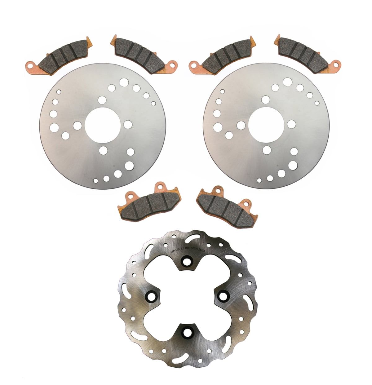 Front & Rear Disc Brake Rotors & Brake Pads 19861987 Honda TRX250R