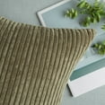 thumbnail image 2 of Ashler Soft Corduroy Velvet Striped Solid Throw Pillow Cushion Cover, Light brown, 20 x 20 inch, 2 Packs, 2 of 5