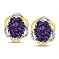 thumbnail image 2 of Star K � Large Love Knot Earrings with Oval 8 x 6mm Simulated Alexandrite, 2 of 9