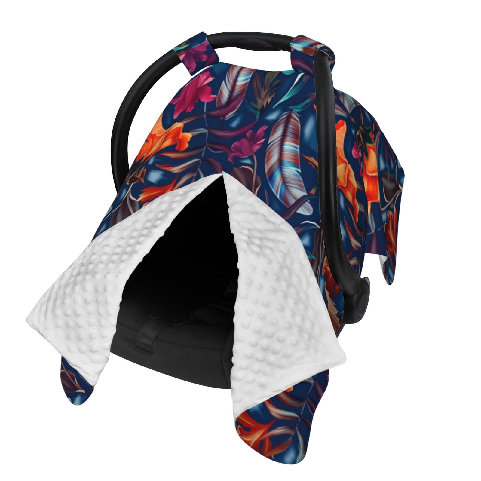 Naloa Tropical Flower Baby Car Seat Cover, Breathable Baby Carrier Cover, Multiuse Baby Carrier Cover & Nursing Breastfeeding Cover