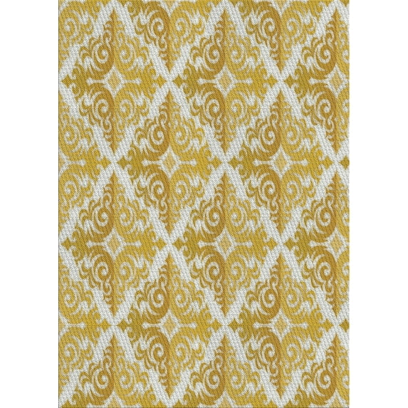 Ahgly Company Machine Washable Indoor Rectangle Transitional Khaki Gold Area Rugs, 5' x 8'