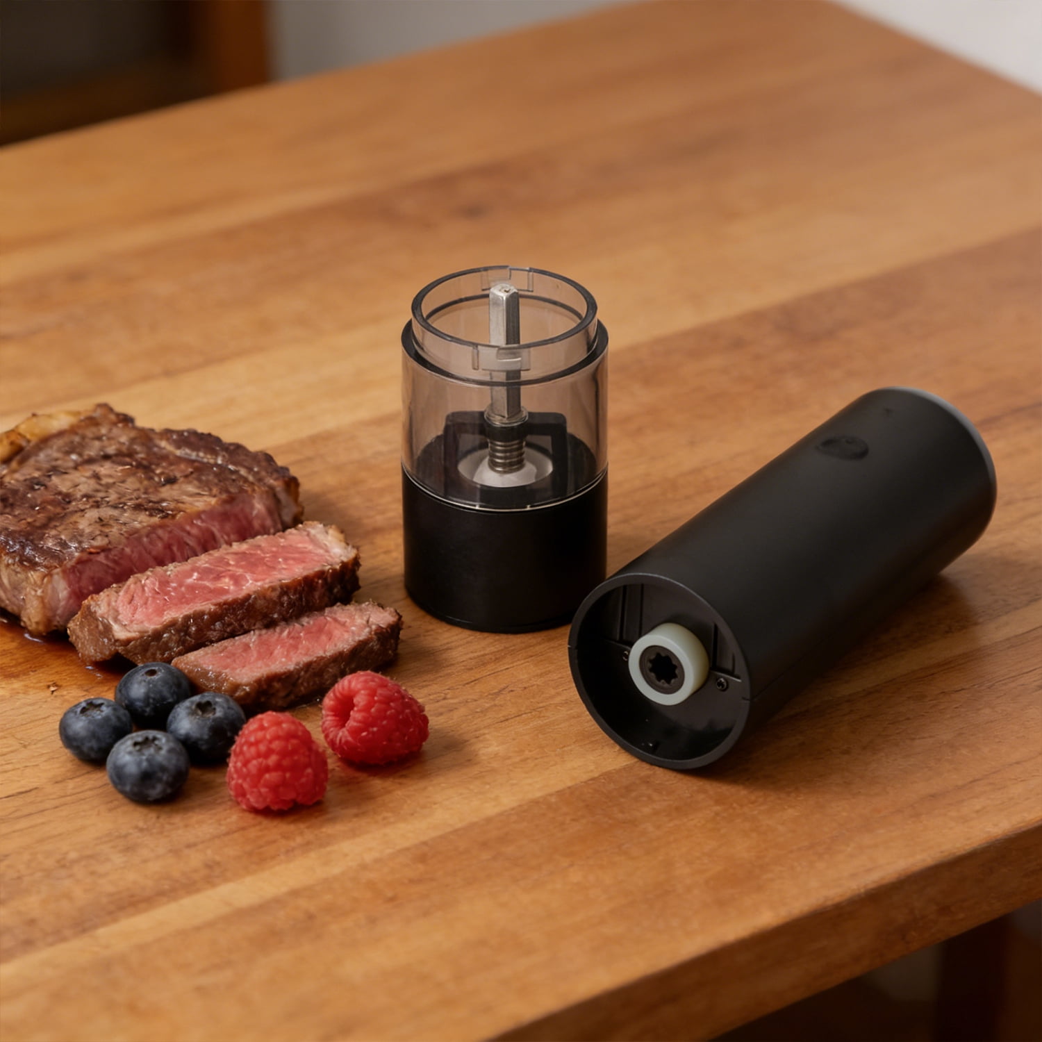 Cordless Electric Spice Grinder, USB Rechargeable Salt & Pepper Mill with Adjustable Grind, Stainless Steel Kitchen Tool