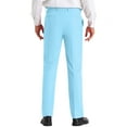 thumbnail image 3 of INSPIRE CHIC Solid Dress Pants for Men's Business Button Closure Flat Front Formal Trousers Light Blue 34, 3 of 5