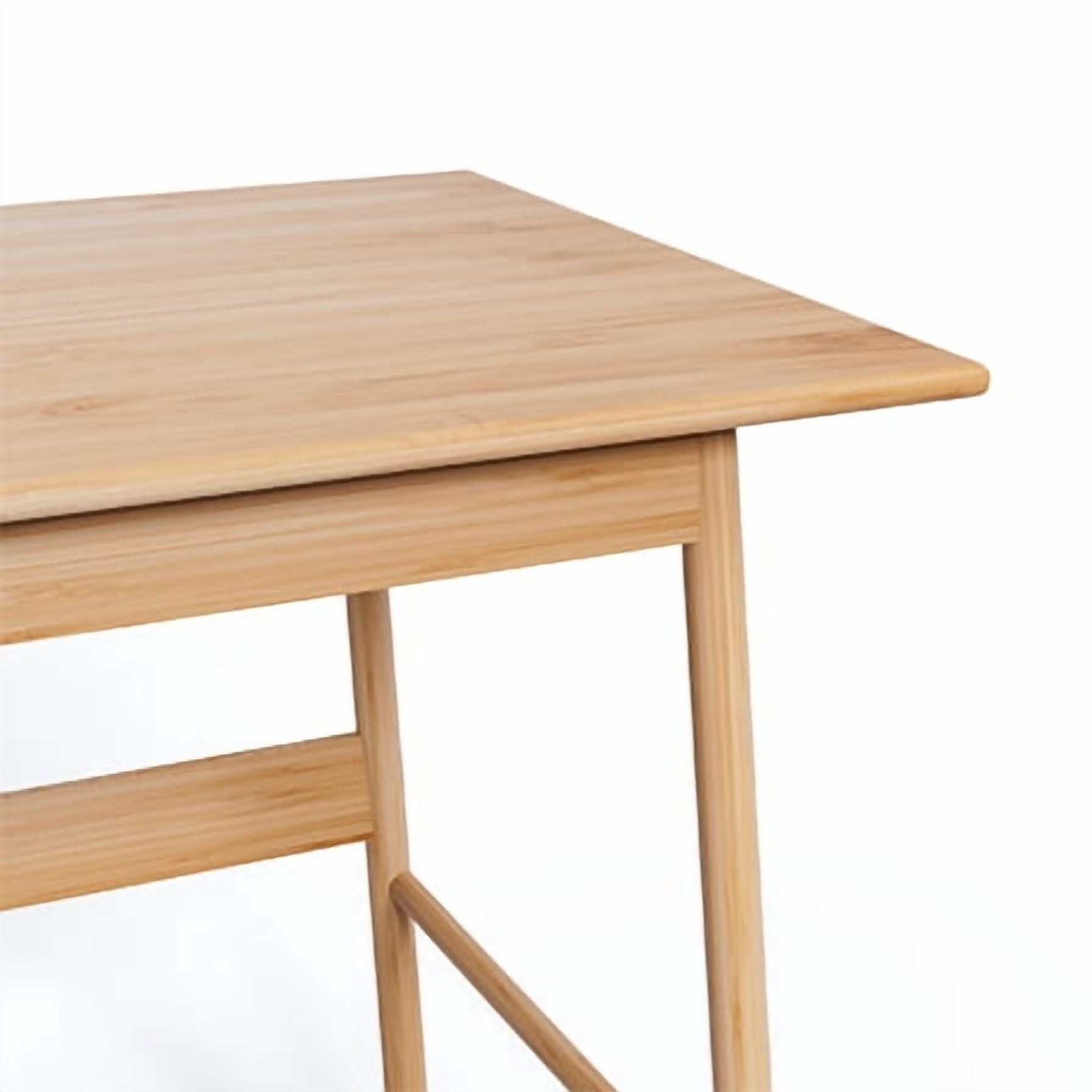 41 Inch Modern Bamboo Computer Desk, Heavy Duty Home Office Writing Study Work Table, Stable Frame Gaming Desk with 450 LBS Weight Capacity