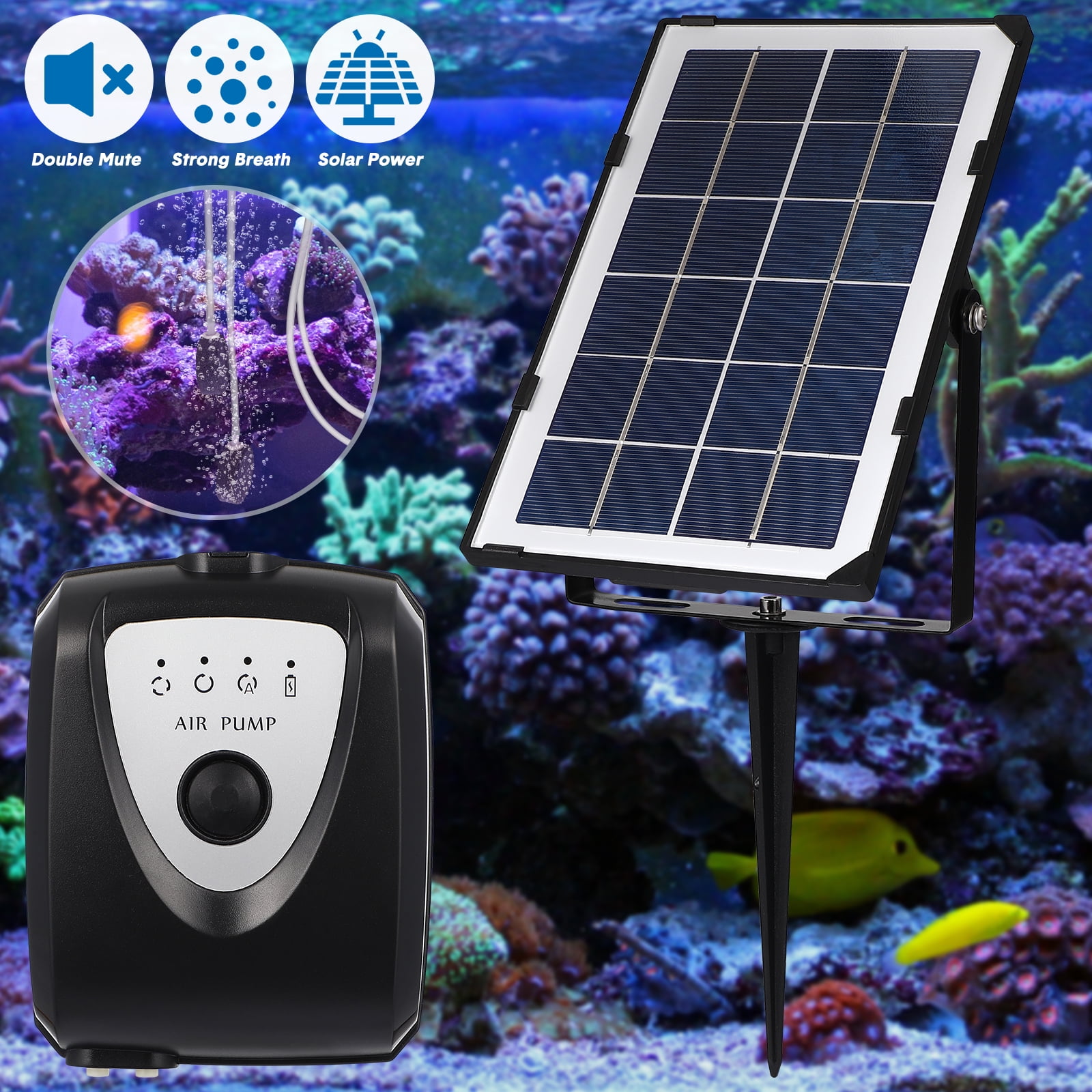 Solar Aerator for Pond Useful Reusable Premium Solar Air Pump Kit Solar Air
