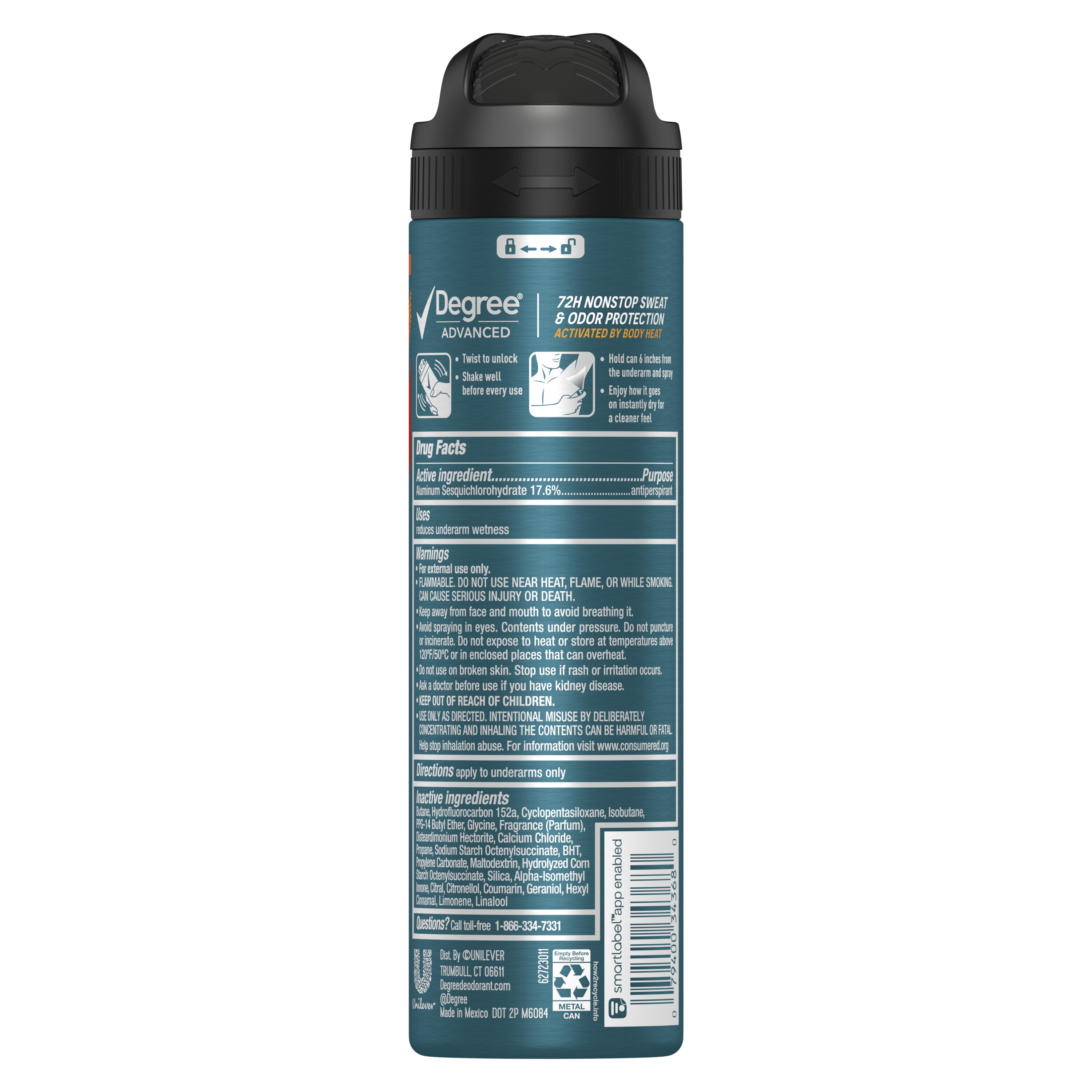 Degree Advanced Long Lasting Men's Antiperspirant Deodorant Dry Spray Adventure, 3.8 oz - image 5 of 7
