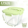 thumbnail image 2 of Glass Soup Containers Lids 4 Cup 32 oz Tall Borosilicate Storage Lunch Meal Prep, 2 of 8