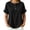 02-Black, variant on Yutgune Women's Summer Cotton Linen Henley Ruffle Cuff Blouse Loose Solid Color Tops Casual Summer Clothes