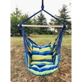 thumbnail image 2 of Highwild Hanging Rope Hammock Chair Swing Seat for Any Indoor or Outdoor Spaces - 500 lbs Weight Capacity - 2 Seat Cushions Included (Blue & Green), 2 of 3