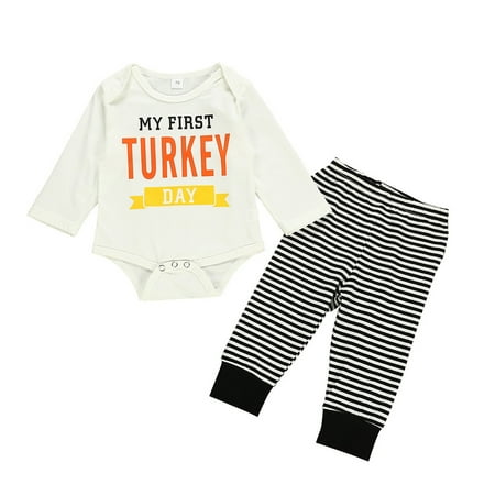 

Baby Girl Receiving Blanket Set New Baby Gift Set Kids Toddler Baby Girls Autumn Thanksgiving Print Striped Cotton Long Sleeve Long Pants Tops Romper Bodysuit Set Outfits Clothes Outfit Toddler Girls