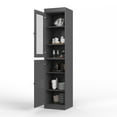 thumbnail image 2 of Palace Imports 100% Solid Wood 16.5" Kitchen Pantry Storage Cabinet with Glass Door and Adjustable Shelves, Gray, 2 of 4