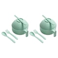 thumbnail image 2 of npkgvia Clearance,2PC Microwave Ramen Bowl With Lid Microwave Ramen Bowl Set Microwave Ramen Bowl Ramen Bowl With Handle That Apartment Dishwasher,Green, 2 of 7