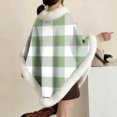 thumbnail image 3 of RXMEKW Châle Sans Manches à Col Épais pour Femmes en Acrylique, Poncho d'Intérieur Vert Armée, 3 of 6