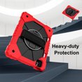 thumbnail image 4 of for iPad Pro 11" 2022/2021/2020/2018 Case, Military Grade Heavy Duty Silicone Protection Cover with Pencil Holder + Rotating Stand + Handle Rugged Cover for iPad Air 5/Air 4 10.9" 2022, Red+black, 4 of 6