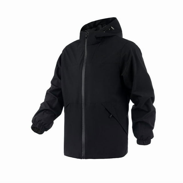 LOVZFMLL Jackets for Men Man Solid Color Sports Windbreaker Drawstring Pockets Hooded Outdoor Jacket Coat