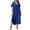 Blue, variant on ChaoHeng Ladies Dresses Plus Size Summer Dresses for Women 2025 Vacation Ladies Casual V-Neck Short Sleeve Irregular Hem Dress