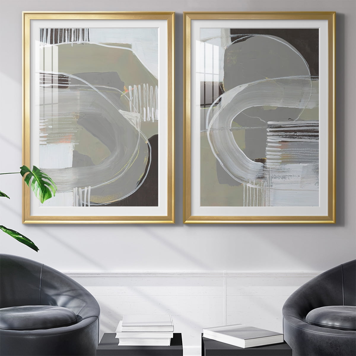 Wexford Home Arching Neutrals I Premium Framed Print, 18.5" x 24.5" - Ready to Hang, Gold (Set of 2)