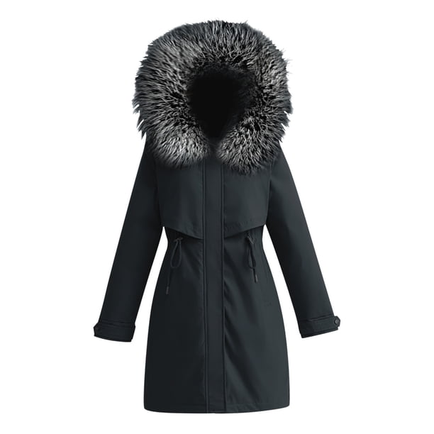 Womens Ski Jacket Winter Thicken Coats Cold Weather Overcoat Shaggy