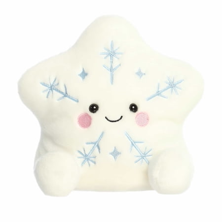 Aurora - Small White Festive Stuffed Animal - Party-Sized 8 Glisten Snowflake - Palm Pals