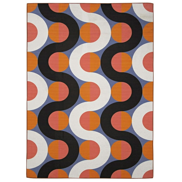 Outdoor Washable Jupiter Orange & Pink 7' x 9' Area Rug