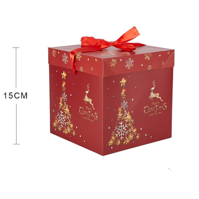 Decoraciones Del Árbol de Navidad,Caja de Regalo Apilado Cabeza Y Ornamento de la Escena de la Ventana de la Pantalla para la Decoración de Vacaciones,Árbol de Navidad Pequeño