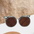thumbnail image 4 of 2 gemelos redondos de madera para hombre, ideales para papá, graduación, accesorios de negocios., 4 of 8