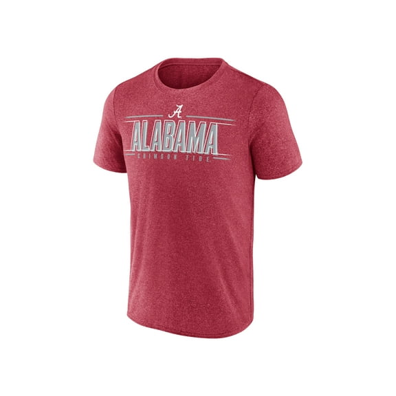NCAA Alabama Crimson Tide Men's Heather Red Synthetic Short Sleeve T Shirt