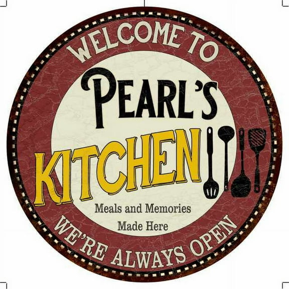 Pearl's Kitchen 14" Round Metal Sign Bar Game Room Wall Decor 100140040226