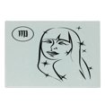 thumbnail image 1 of Zodiac Virgo Cutting Board, Abstract Virgo Woman Portrait the Virgin with Stars and Monochrome, Decorative Tempered Glass Cutting and Serving Board, Small Size, Black and White, by Ambesonne, 1 of 1
