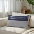 thumbnail image 6 of Navy Blue Striped Throw Pillow Cover 20 x 30 Inch Decorative Pillow Cover Contemporary Geometric Art Rustic Lumbar Pillowcase Seasonal Rectangle Cushion Case for Couch Sofa Bed Living Room, 6 of 9