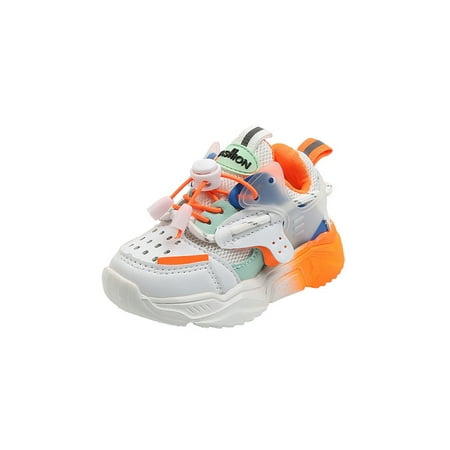 

Oucaili Boys Girls Athletic Shoes Sport Running Shoe Comfort Sneakers Lightweight Breathable Trainers Walking White 5C
