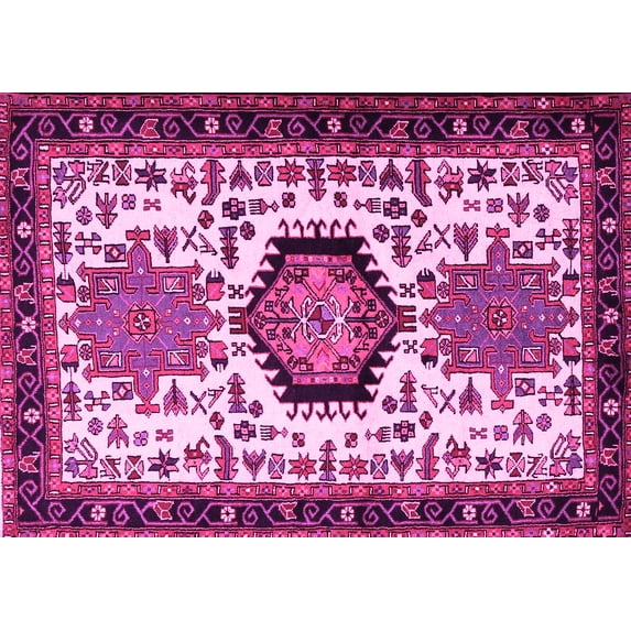 Ahgly Company Indoor Rectangle Persian Pink Traditional Area Rugs, 5' x 7'