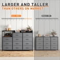 thumbnail image 6 of EnHomee Dresser for Bedroom with 11 Drawers Dressers Black Dresser & Chests of Drawers,Long Dresser TV Stand with Shelf,39.4" H Dresser with Sturdy Metal Frame & Wood Top,Fabric Dresser,Gray, 6 of 7