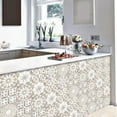 thumbnail image 5 of 10Sheet Matte Film Tile Wall Sticker Retro Beige Gray Flower Decor 5.91"x5.91" Waterproof Peel and Stick Floor Stickers Non-Slip Vinyl Decals, 5 of 7