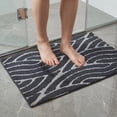 thumbnail image 2 of REGALWOVEN Geometric Bathroom Rug - 3D Textured Plush Bath Mat, Ultra Soft Absorbent Microfiber Shower Rug,Machine Washable Grey 32" x 20", 2 of 5