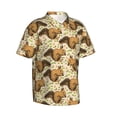 thumbnail image 2 of Fotbe Retro Squirrel Hawaiian Shirt for Men Unisex Summer Beach Casual Short Sleeve Cotton Linen Button Down Shirts-Large, 2 of 9