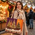 thumbnail image 4 of Christmas Tree Quilted Tote Bag Large Reusable Holiday Shopper Christmas Shoulder Bag - 14.96 x 13.78 Inch, 4 of 4